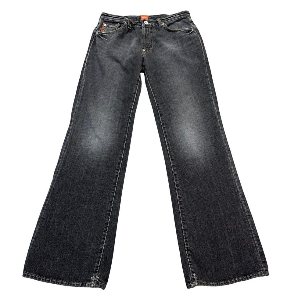 Hugo Boss Jeans Mens 31x31 Straight Orange Label Faded Black Cotton Denim HB 31